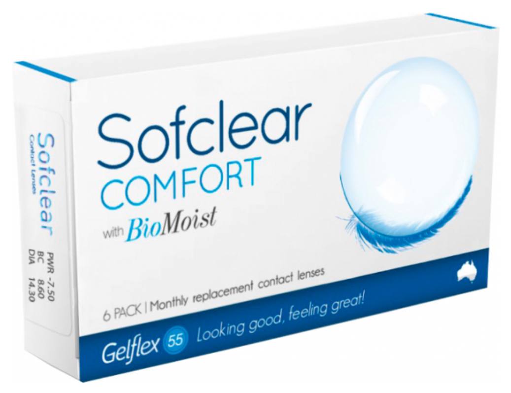 Sofclear Comfort линзы  ежемесячные УПАКОВКА 6 шт		      